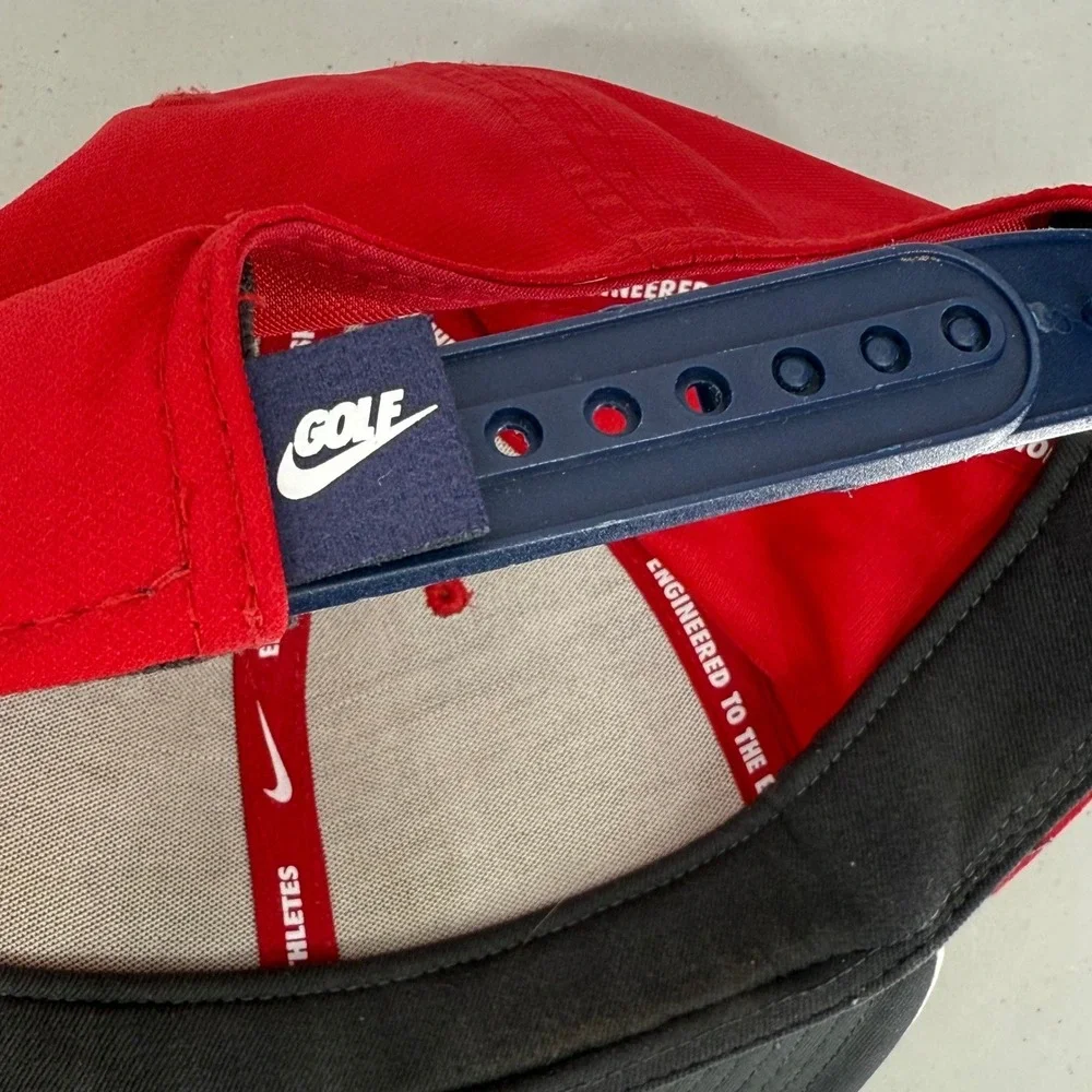Nike Golf‎ Red Blue Snapback Hat Men's Adjustable Patch Cap Flat Brim 749956